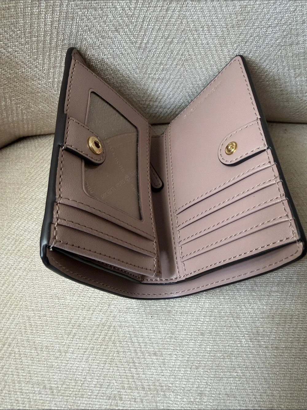 Michael Kors Blush Signature Compact Wallet with Gold Logo